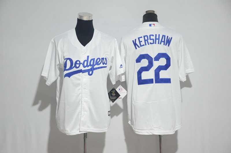 Youth 2017 MLB Los Angeles Dodgers #22 Kershaw White Jerseys->youth mlb jersey->Youth Jersey